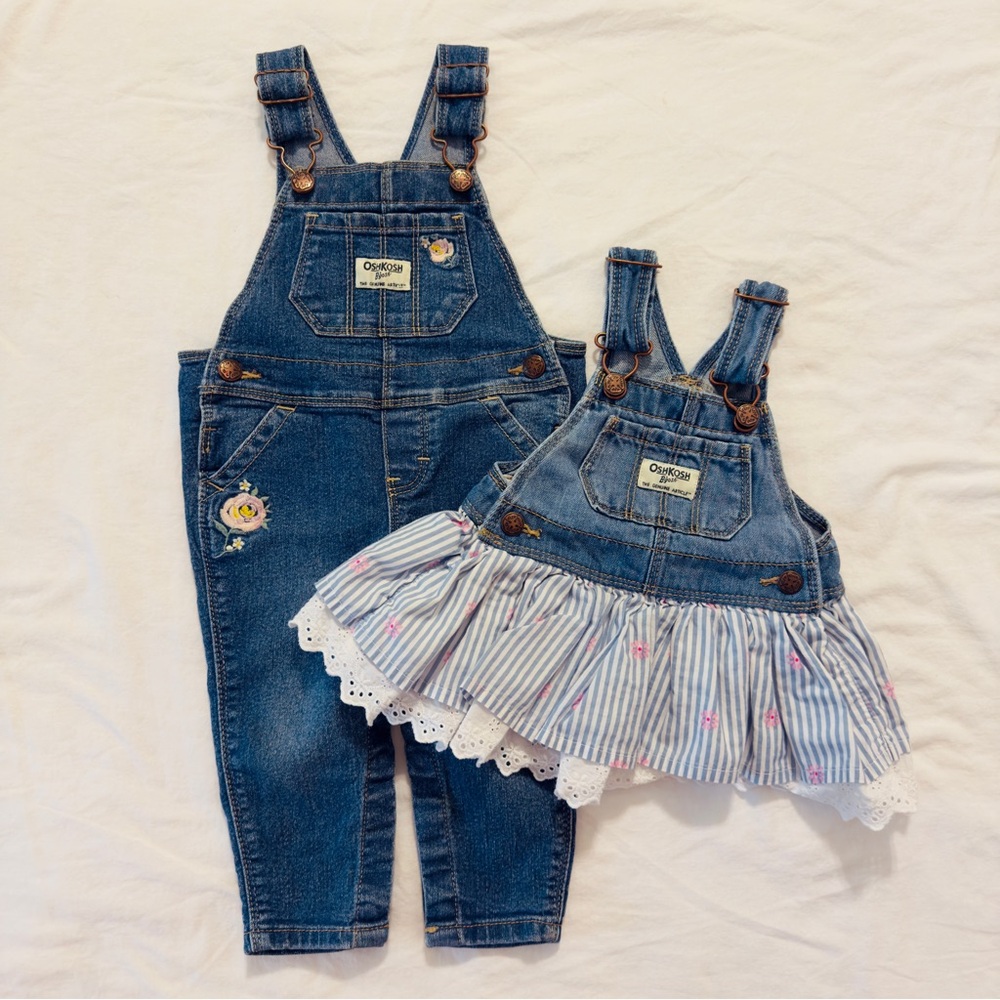 OshKosh B'gosh Set of 2 Overalls-9Months